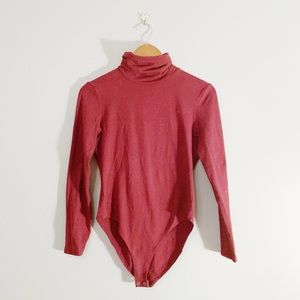 american apparel burgundy turtleneck bodysuit